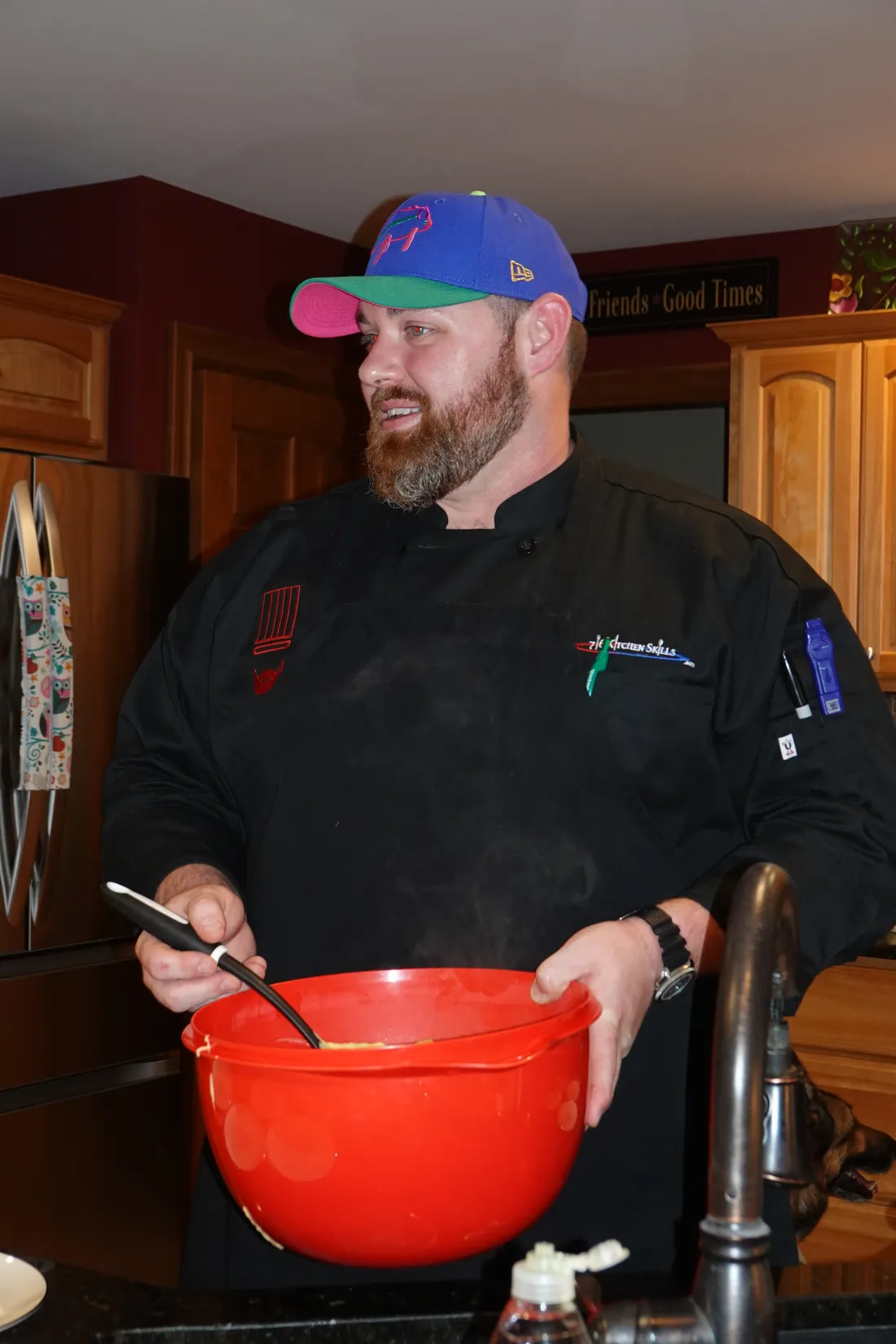 Chef Michael cooking at the stove
