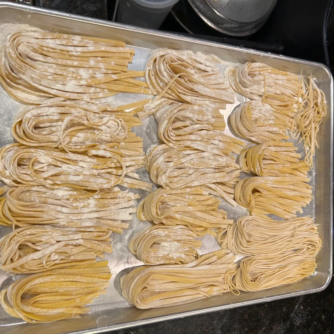 Hand-Made Pasta &mdash; Rolled, cut and dried the same afternoon